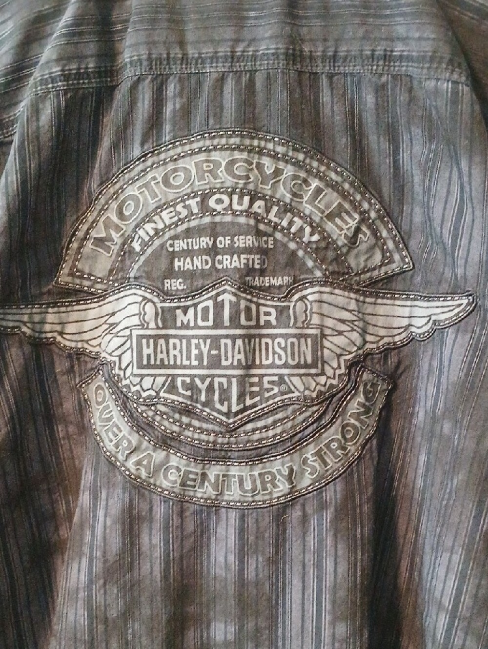 Harley-Davidson Black Textured Long-Sleeve Button-Down Shirt